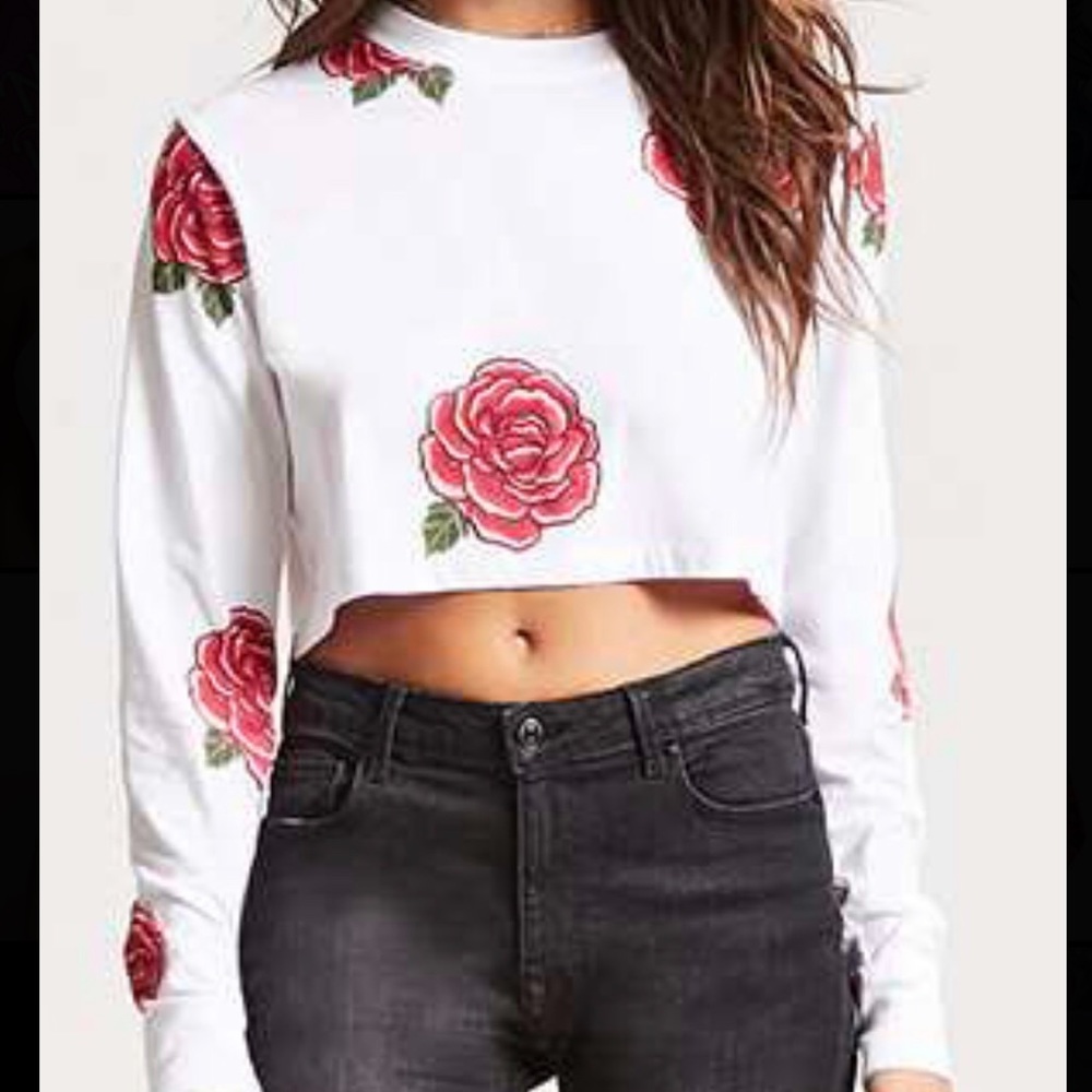 Flower Print Crop Top